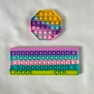 Alphabet Multicolor Keyboard and Hexagon Fidget Popit Toys